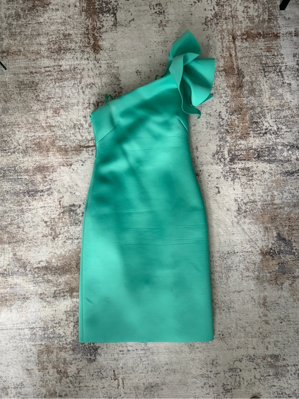 Eliza J One-Shoulder Bow Cocktail Dress | Aqua Blue | Size 10 | Wedding Guest